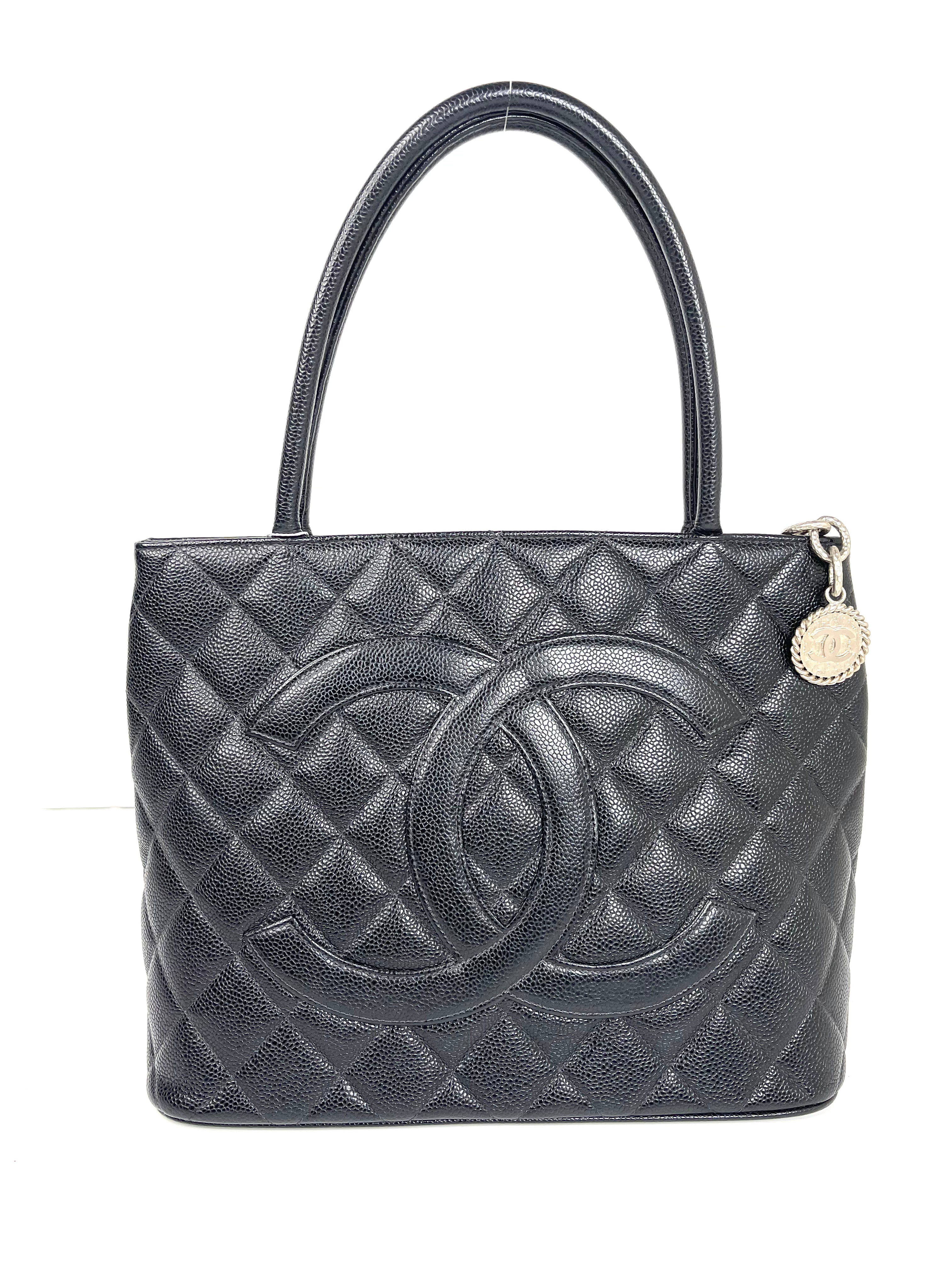Chanel Black Vintage Medallion Tote Bag