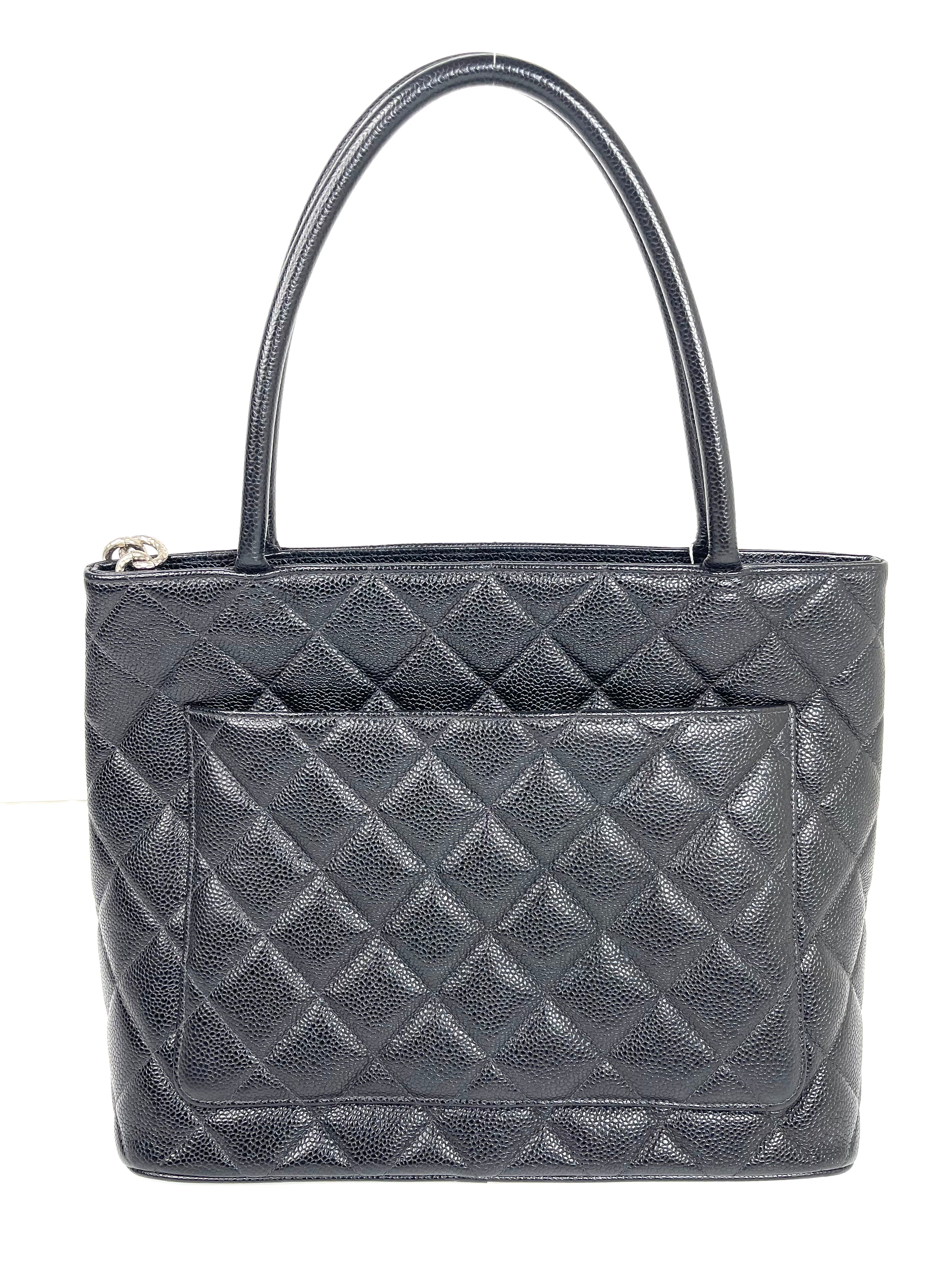 Chanel Black Vintage Medallion Tote Bag