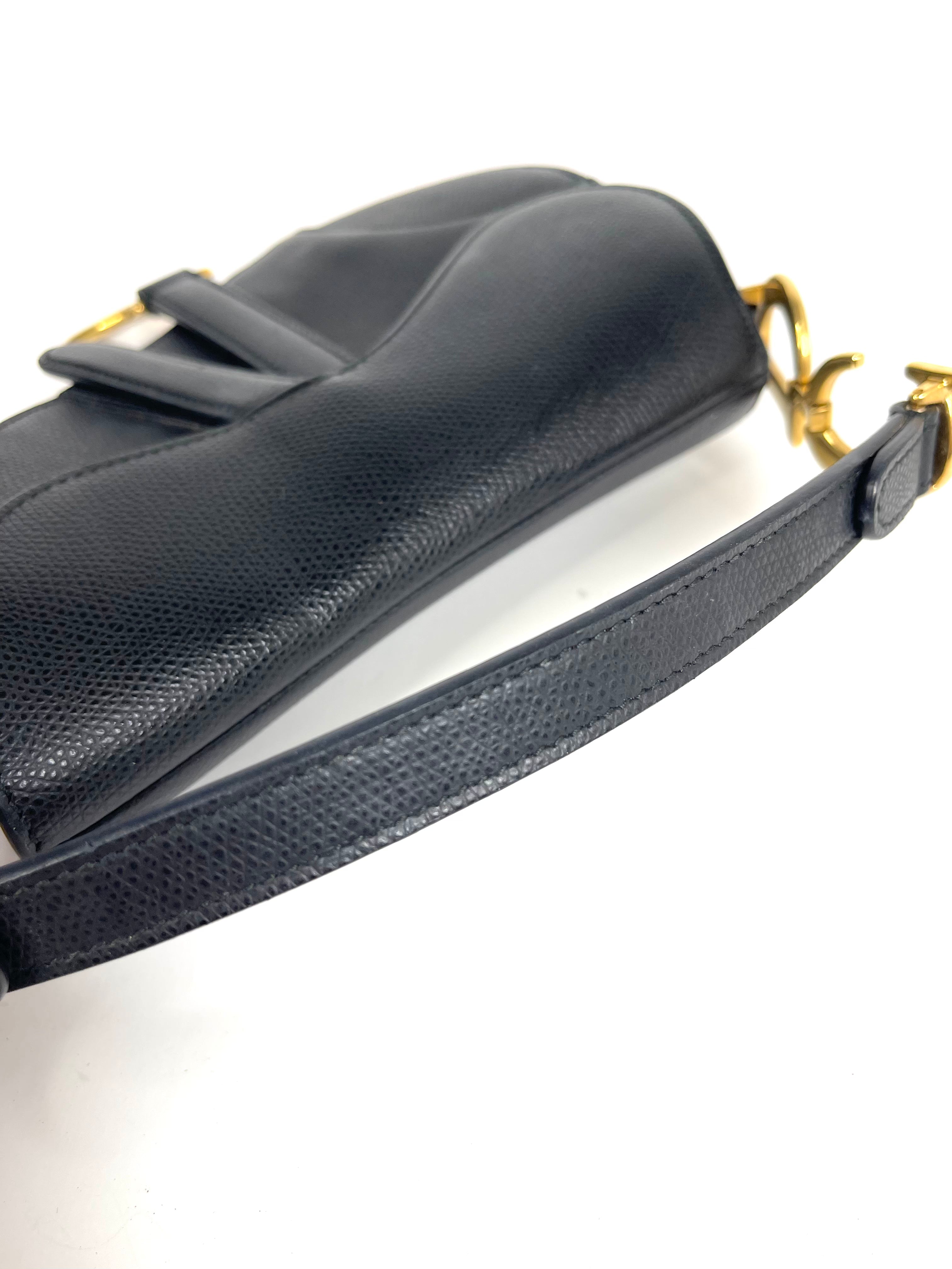 Christian Dior Black Mini Saddle Bag