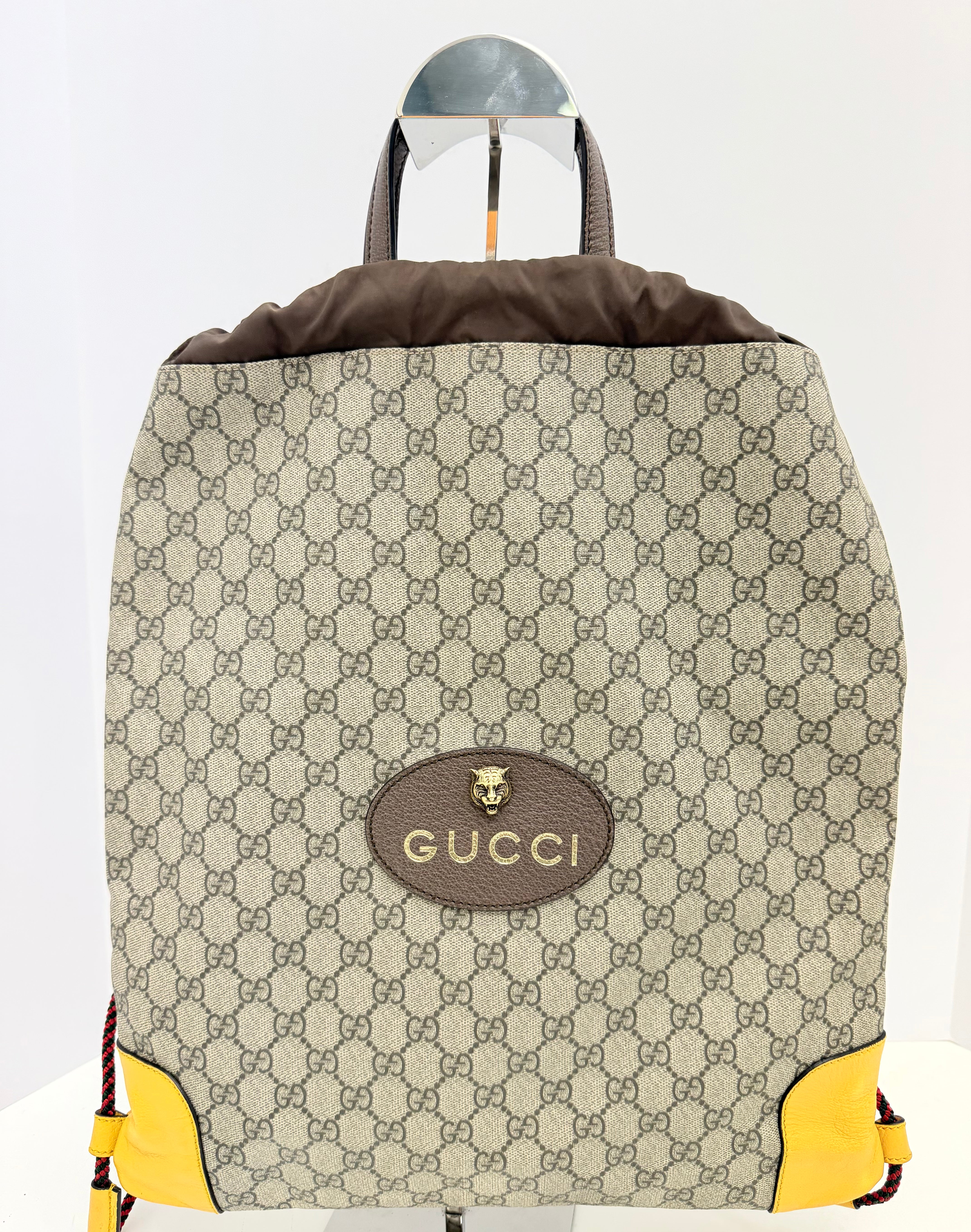 Gucci Neo Drawstring Canvas Backpack