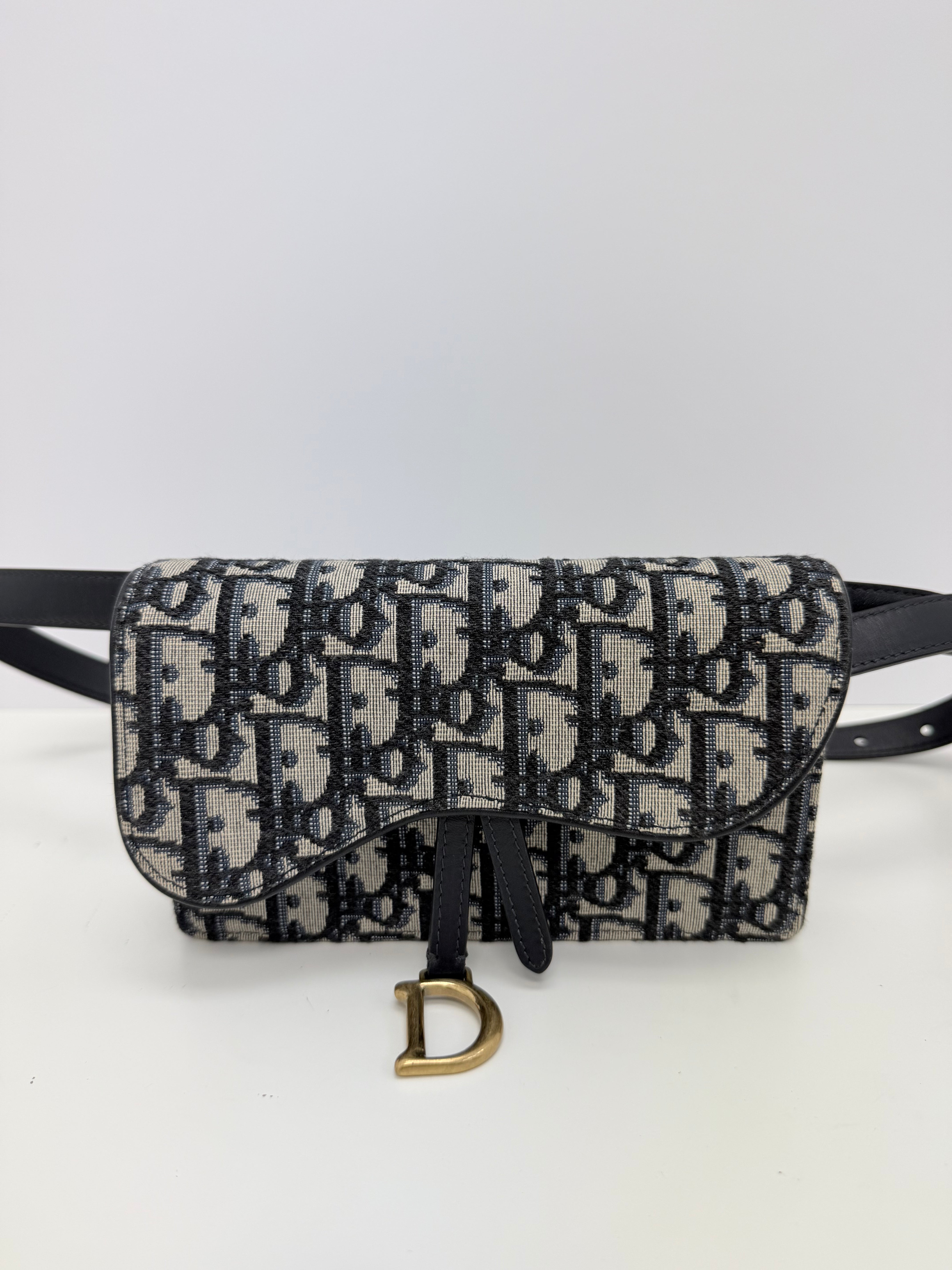 Pre-owned Dior Oblique Saddle Belt Bag
