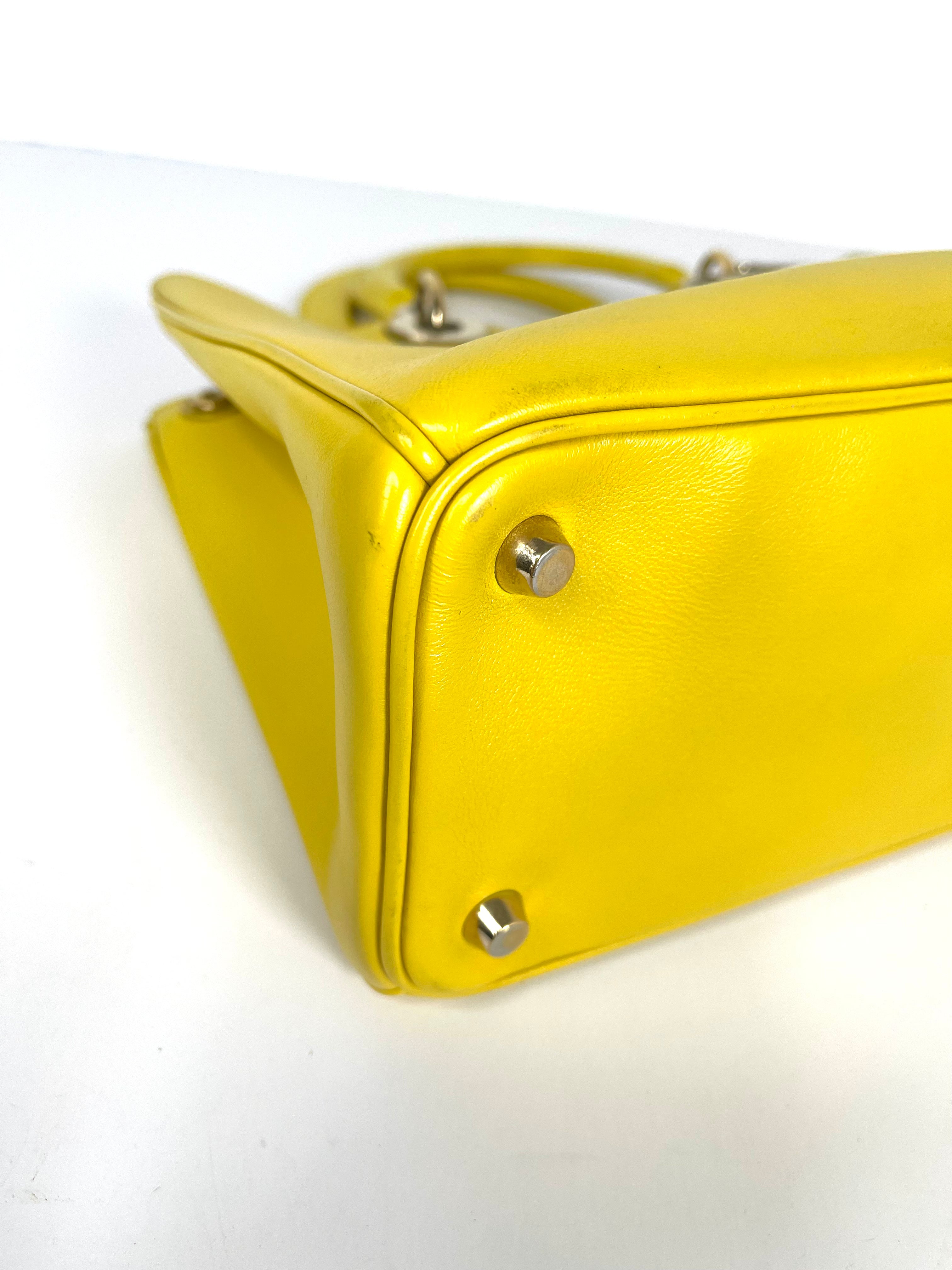 Christian Dior Yellow Leather Diorissimo Shopper Tote