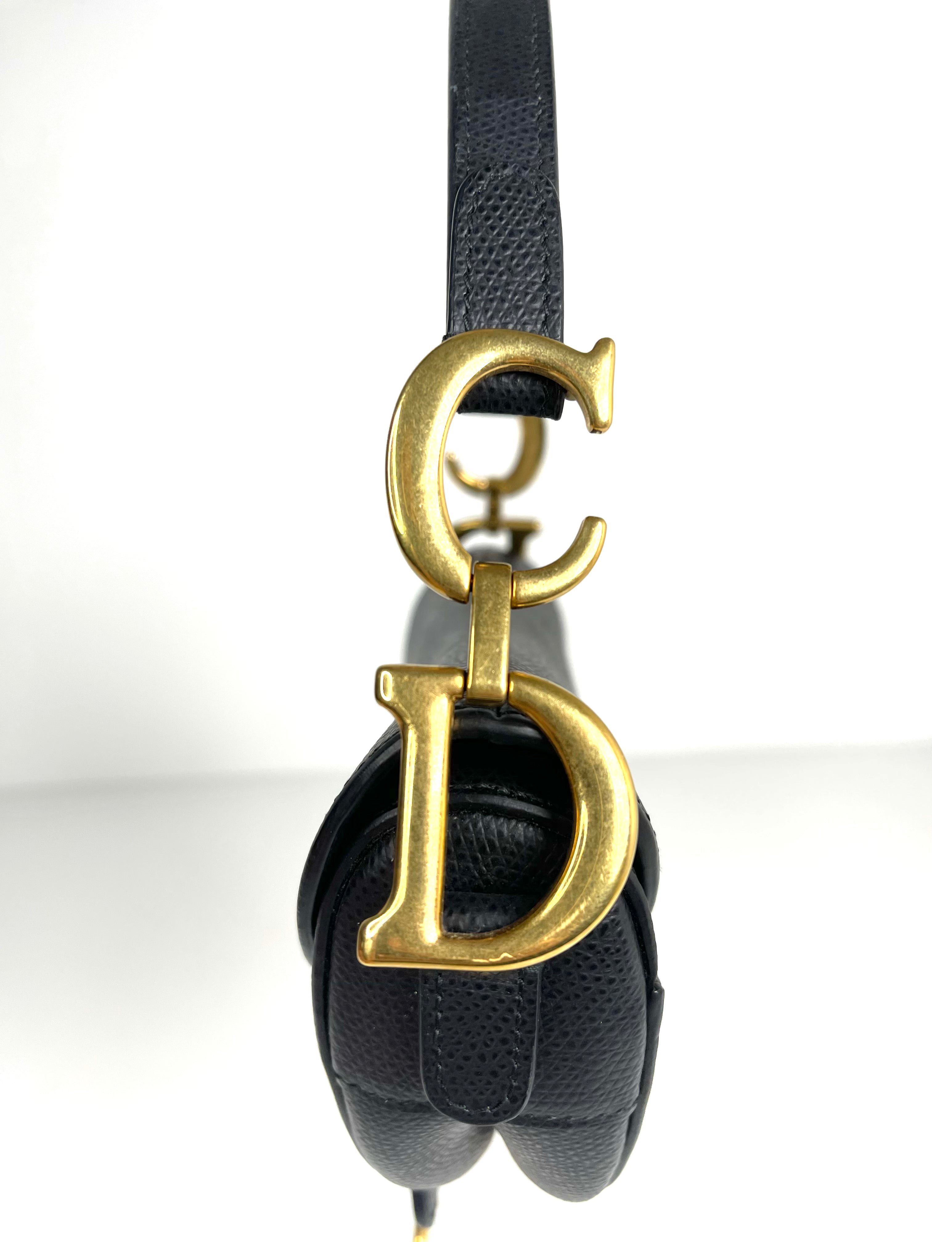 Christian Dior Black Mini Saddle Bag
