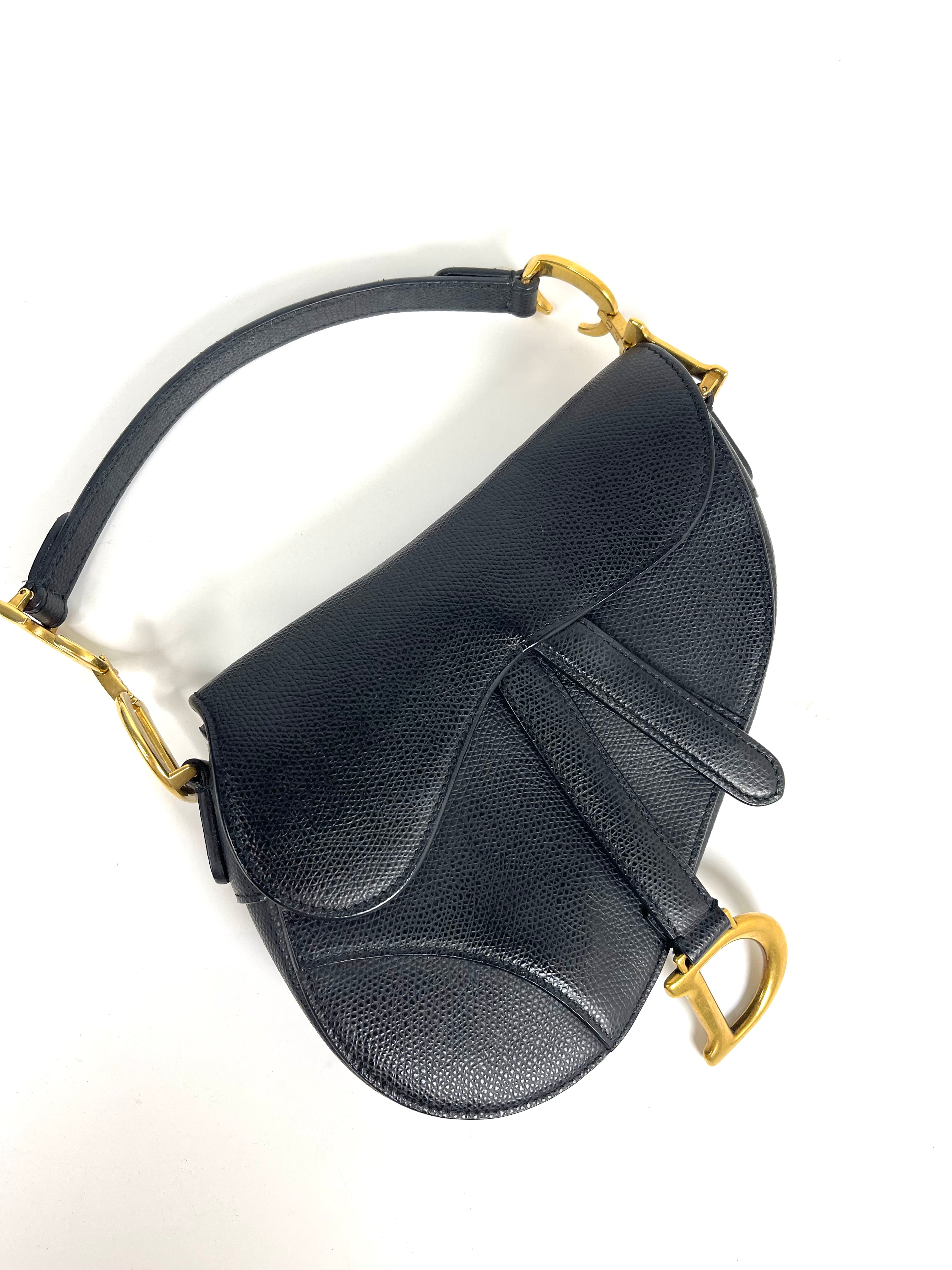 Christian Dior Black Mini Saddle Bag