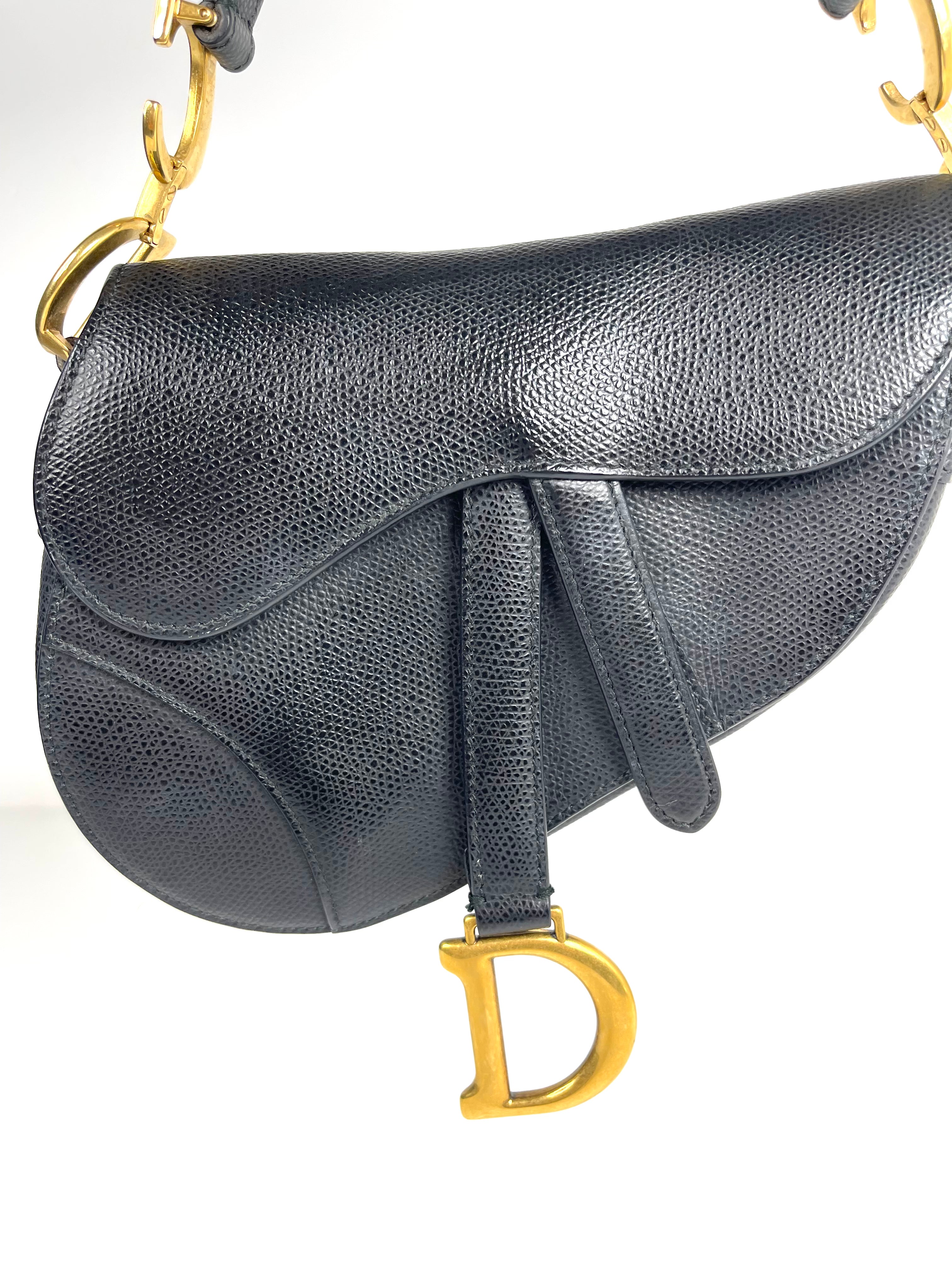 Christian Dior Black Mini Saddle Bag
