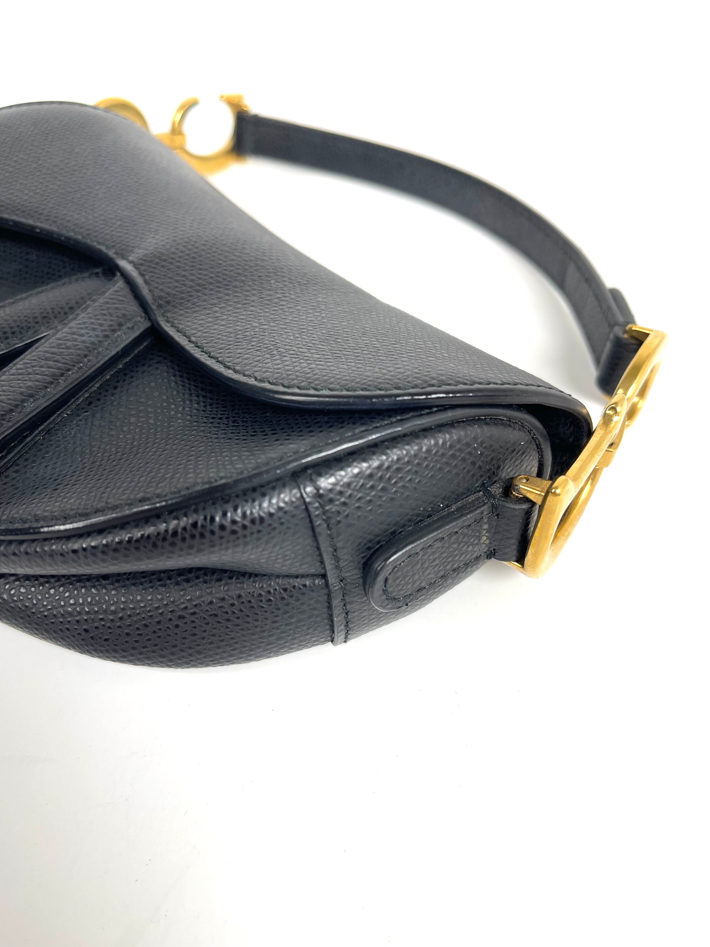 Christian Dior Black Mini Saddle Bag