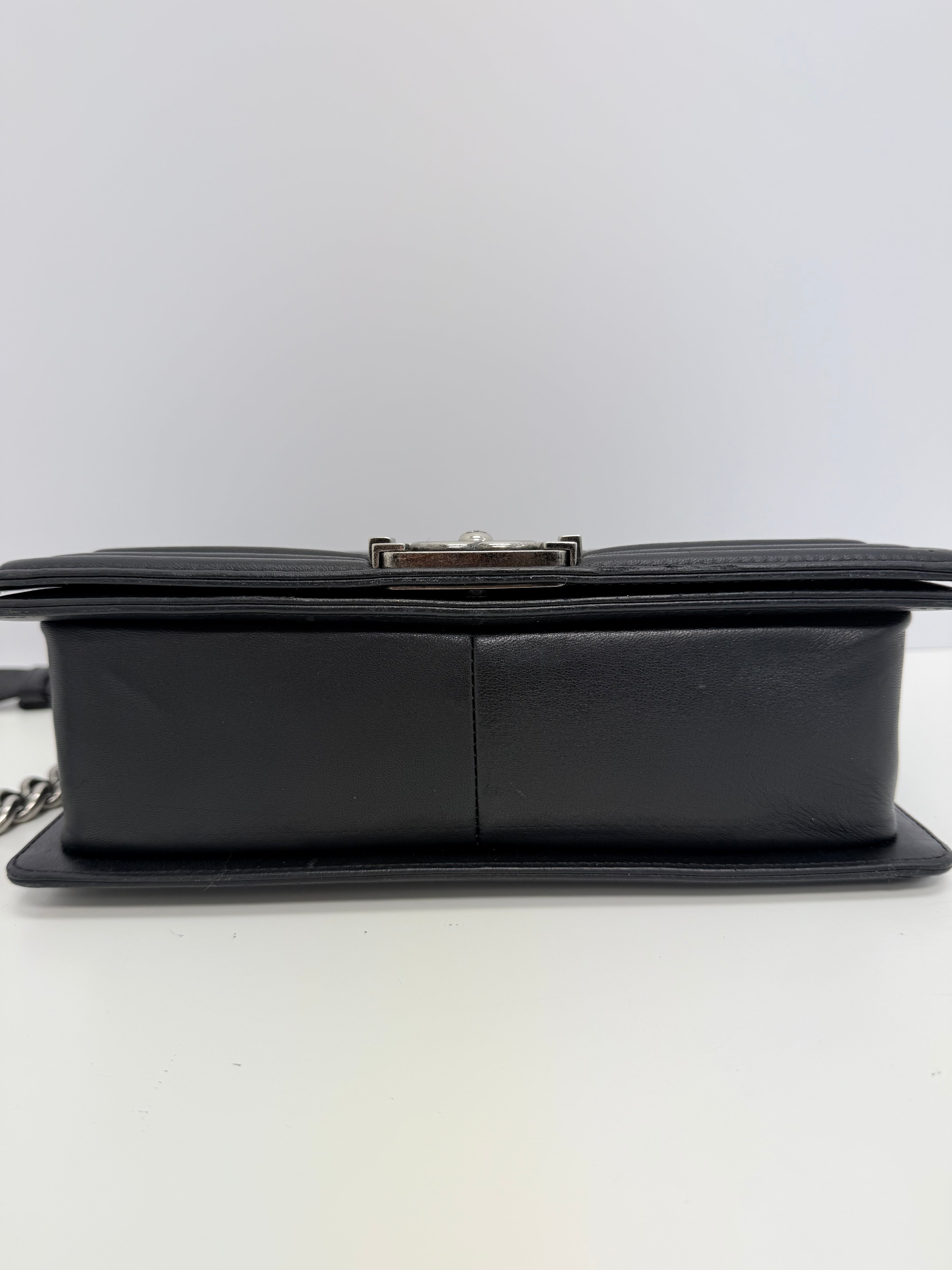 Chanel Boy Medium Black Quilted Leather Flap Bag