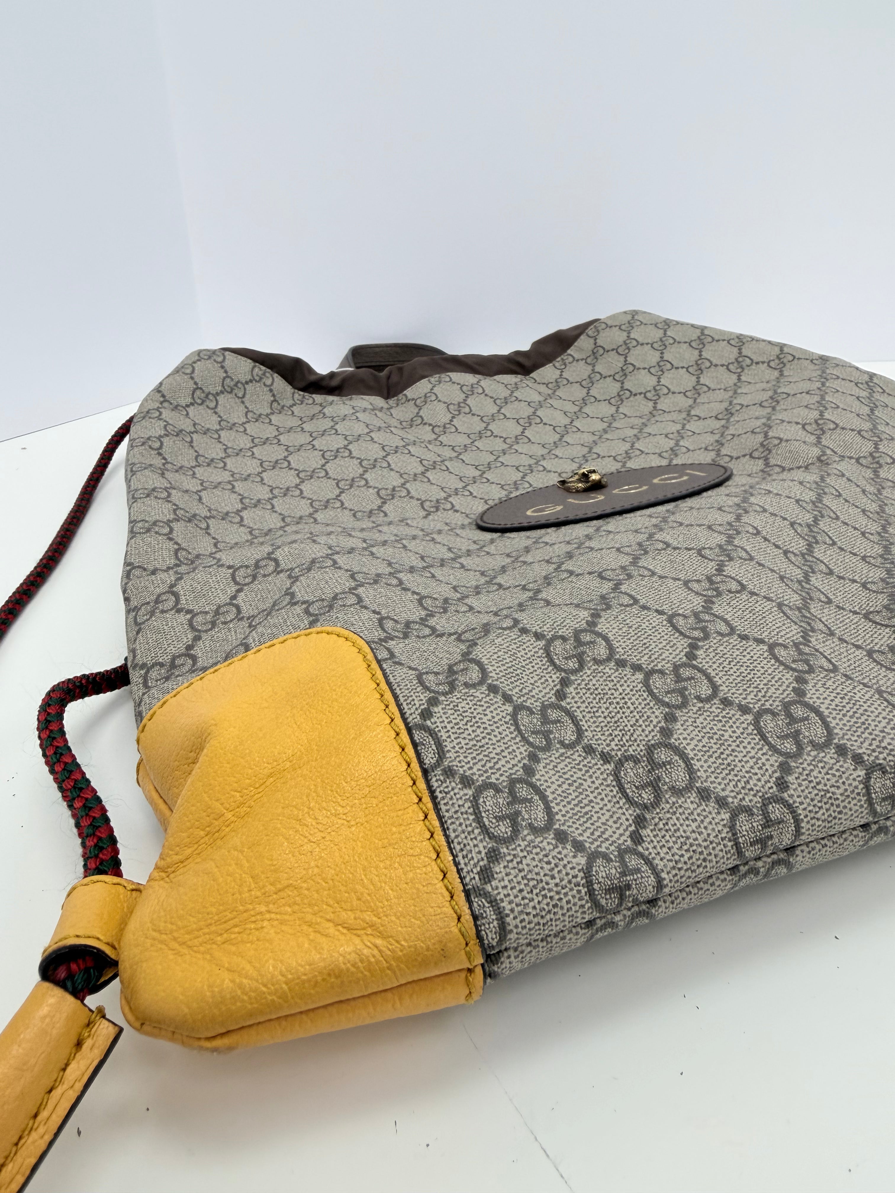 Gucci Neo Drawstring Canvas Backpack