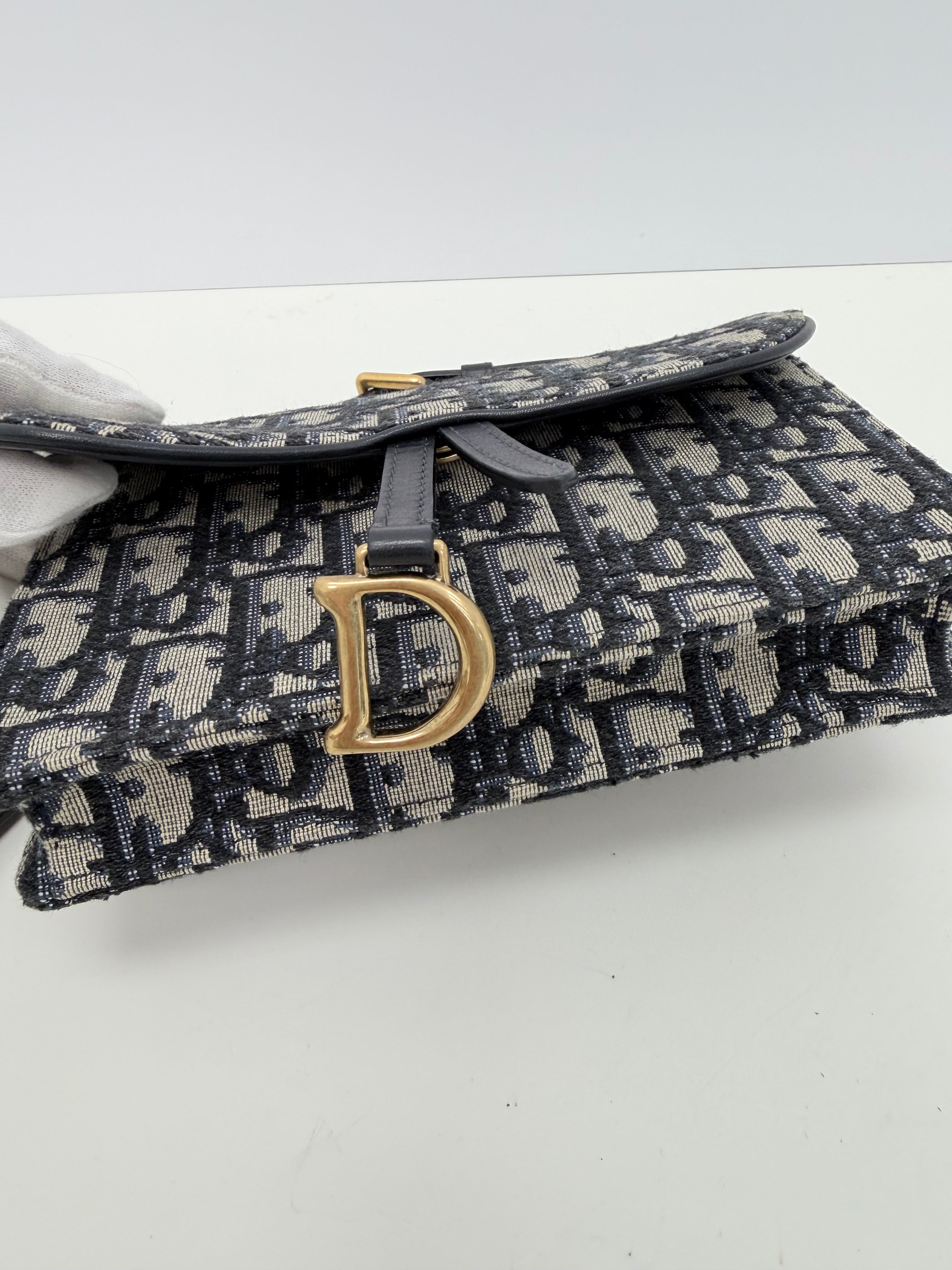 Pre-owned Dior Oblique Saddle Belt Bag